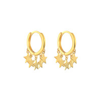 Gold Star Charm Huggie Earrings