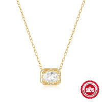 Gold-Tone Cubic Zirconia Pendant Necklace