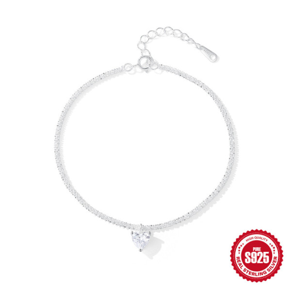 925 Silver Heart Charm Bracelet