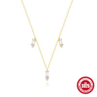 925 Silver Gold Station Necklace