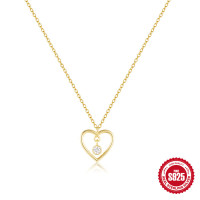 Gold-Finish Heart Pendant Necklace