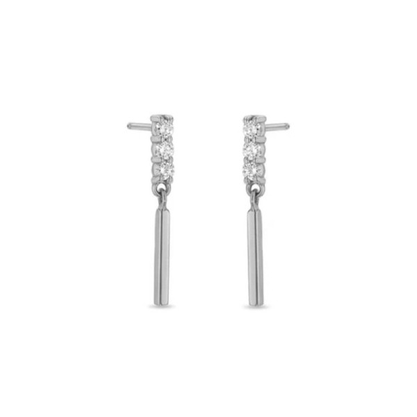 925 Silver Cubic Zirconia Drop Earrings