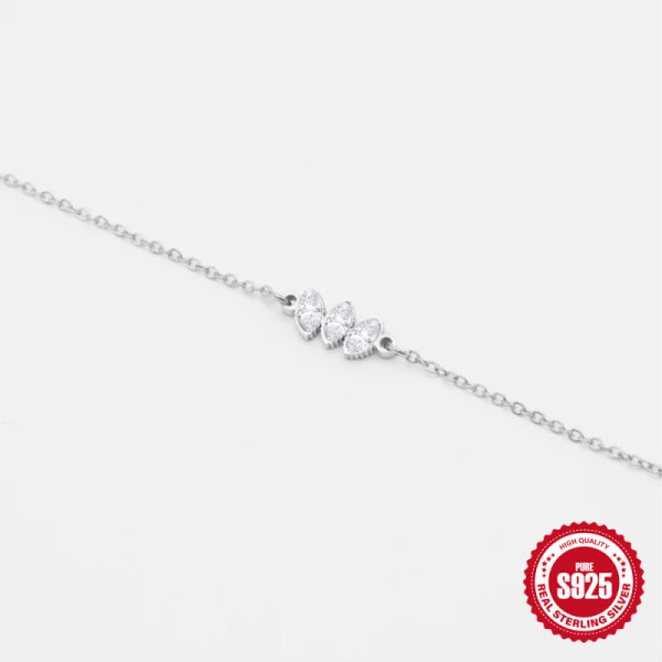 925 Silver Geometric Cubic Zirconia Bracelet