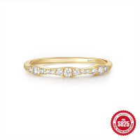 Gold-Yellow Cubic Zirconia Band Ring