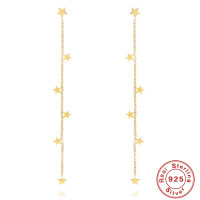 Gold-Plated Star Dangle Earrings