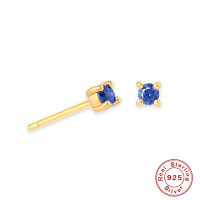 Gold-Plated Sapphire Stud Earrings