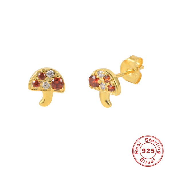Gold-Finish Abstract Stud Earrings