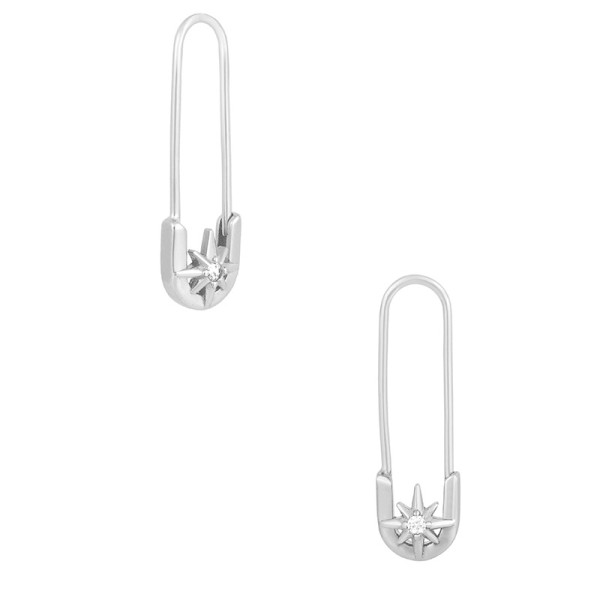 925 Silver Minimalist Star Dangle Earrings