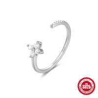 925 Silver Floral Open Ring