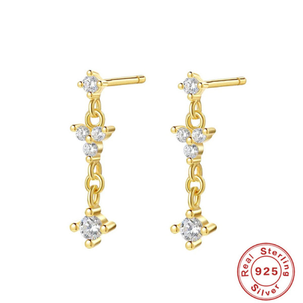 Gold-Tone Cubic Zirconia Dangle Earrings