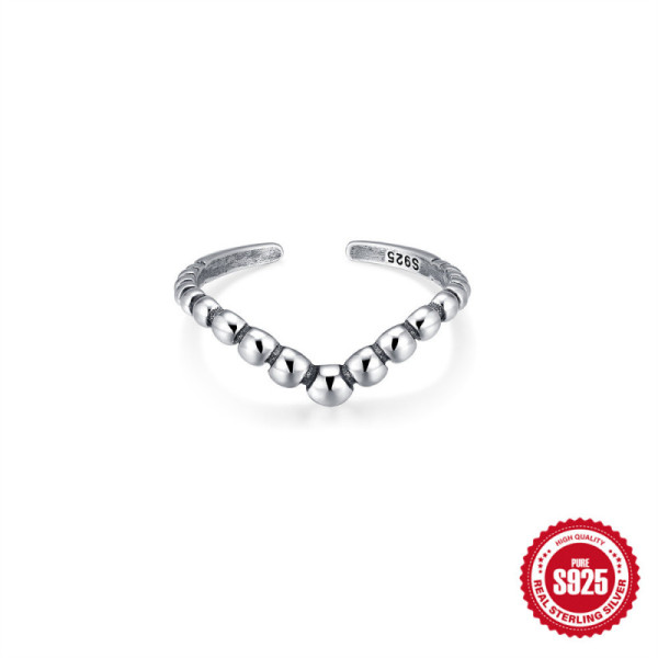 Sterling Silver Beaded Cuff Bracelet
