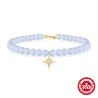 925 Silver Celestial Charm Beaded Bracelet