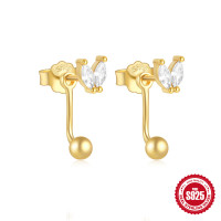 Gold-Tone Cubic Zirconia Earring Jackets