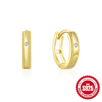 Gold-Tone Cubic Zirconia Huggie Earrings