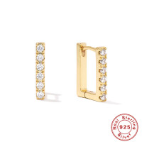 Gold-Plated Cubic Zirconia Huggie Earrings