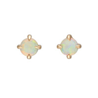 Opal Gold Prong Stud Earrings