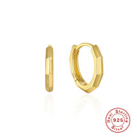 Gold-Finish Geometric Huggie Earrings