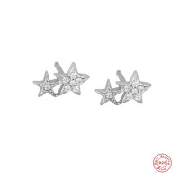 925 Silver Star Pavé Stud Earrings