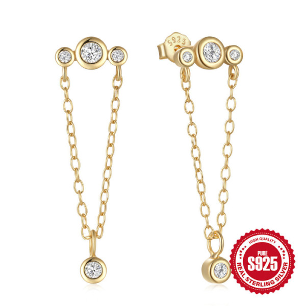 Gold-Tone Cubic Zirconia Threader Earrings