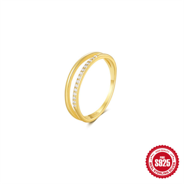 Gold-Plated Pavé Stackable Ring