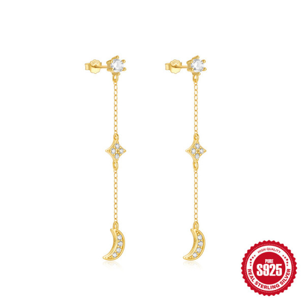 Gold-Tone Celestial Dangle Earrings
