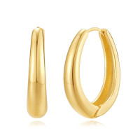 Gold-Tone High-Polish Medium Hoop Earrings