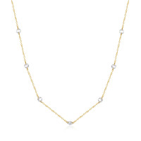 925 Silver Gold Station Necklace