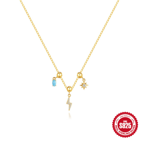 Gold-Tone Celestial Charm Necklace