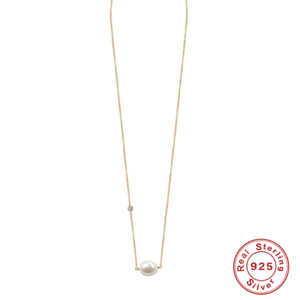 925 Silver Freshwater Pearl Pendant Necklace