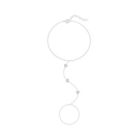 925 Silver Pavé Heart Chain Bracelet