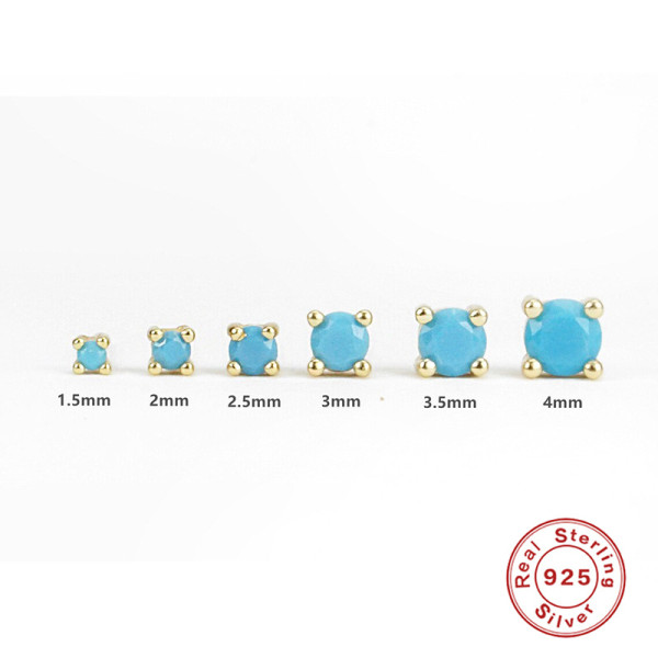 925 Silver Turquoise Stud Earrings