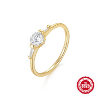 Gold-Tone Cubic Zirconia Solitaire Ring