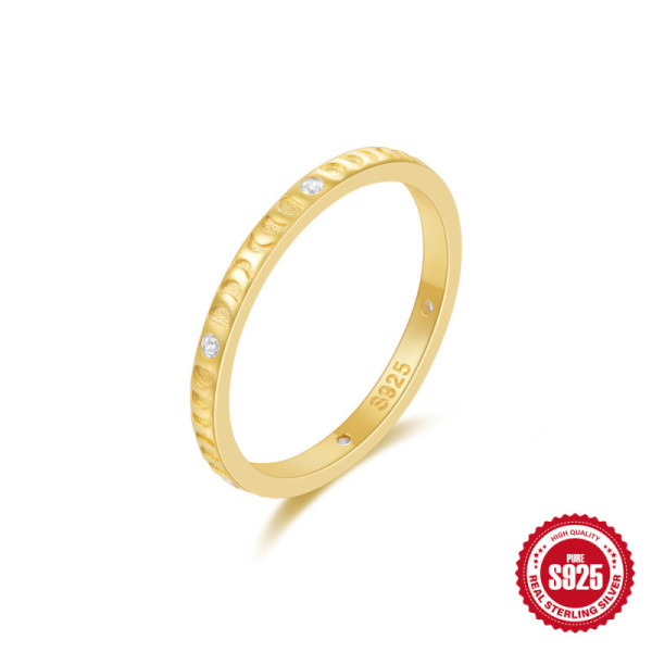 Gold-Plated 925 Silver Minimalist Band Ring