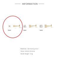 925 Sterling Silver Zirconia Stud Earrings