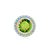 925 Silver Multicolor Halo Stud Earrings