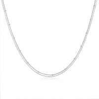 925 Silver Layered Chain Necklace