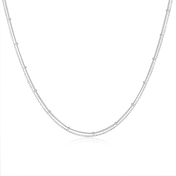 925 Silver Layered Chain Necklace