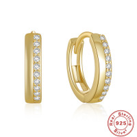 Gold-Tone Cubic Zirconia Huggie Earrings