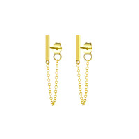 Gold-Tone Minimalist Chain Dangle Earrings