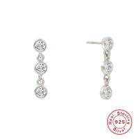 925 Silver Cubic Zirconia Drop Earrings
