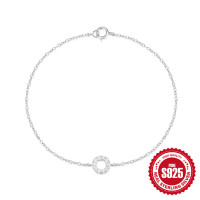 Sterling Silver Pavé Circle Chain Bracelet