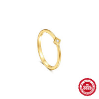 Gold-Yellow Bezel-Set Delicate Ring