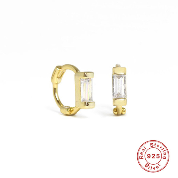 925 Silver Gold-Plated Minimalist Stud Earrings