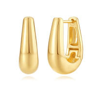 Gold-Tone High-Polish Huggie Earrings