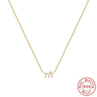 925 Silver Gold-Tone Monogram Pendant Necklace