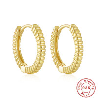 Gold-Plated Textured Small Hoop Earrings