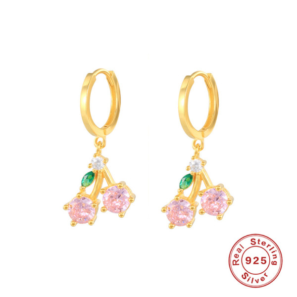 Gold-Plated Mixed Gemstone Drop Earrings