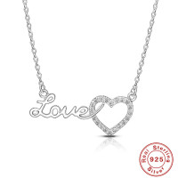 Sterling Silver Love Heart Pendant Necklace