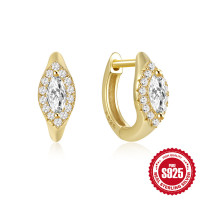 Gold-Plated Cubic Zirconia Huggie Earrings