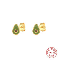 Gold-Plated Avocado Stud Earrings